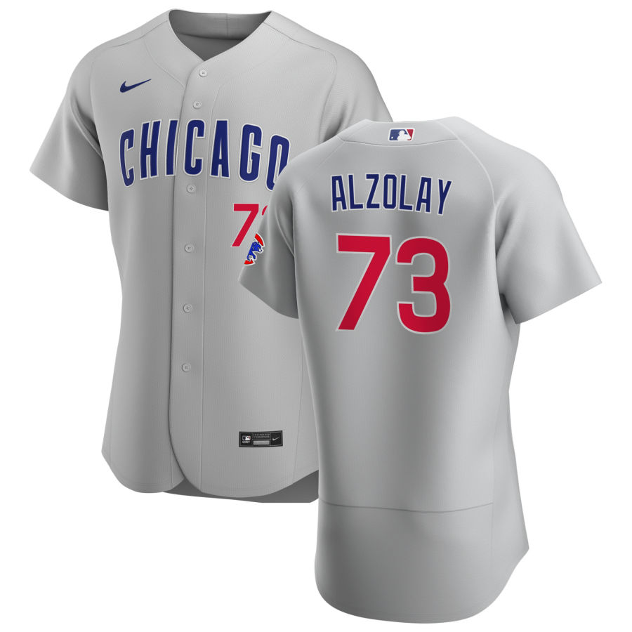 Chicago Cubs 73 Adbert Alzolay Men Nike Gray Road 2020 Authentic Team Jersey